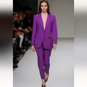 Vintage 80s Pantsuit Set Blazer Outfit High Waistline Trousers Pants